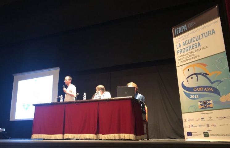 Exposición proyecto MIMECCA en Jornadas Acuicultura Cartaya
